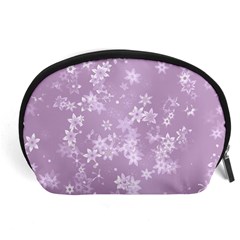 Lavender And White Flowers Accessory Pouch (large) by SpinnyChairDesigns