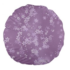 Lavender And White Flowers Large 18  Premium Flano Round Cushions by SpinnyChairDesigns