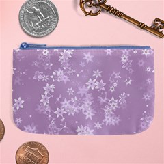 Lavender And White Flowers Large Coin Purse by SpinnyChairDesigns