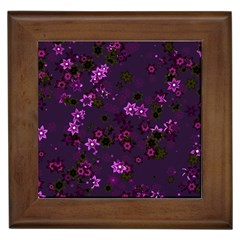 Purple Flowers Framed Tile