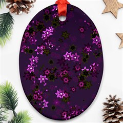 Purple Flowers Ornament (Oval)