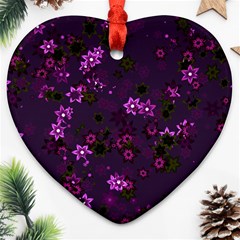 Purple Flowers Ornament (Heart)