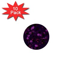 Purple Flowers 1  Mini Buttons (10 pack) 