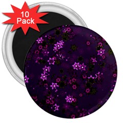 Purple Flowers 3  Magnets (10 pack) 