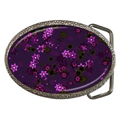 Purple Flowers Belt Buckles by SpinnyChairDesigns