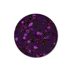 Purple Flowers Magnet 3  (Round)