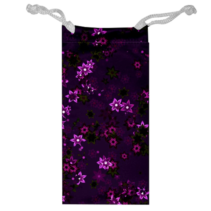 Purple Flowers Jewelry Bag