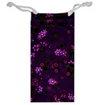 Purple Flowers Jewelry Bag Back