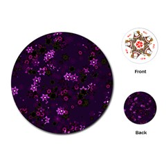 Purple Flowers Playing Cards Single Design (Round)