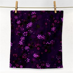 Purple Flowers Face Towel