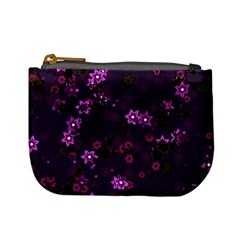 Purple Flowers Mini Coin Purse