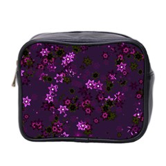 Purple Flowers Mini Toiletries Bag (Two Sides)