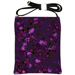 Purple Flowers Shoulder Sling Bag