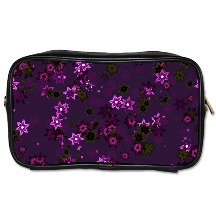 Purple Flowers Toiletries Bag (One Side)