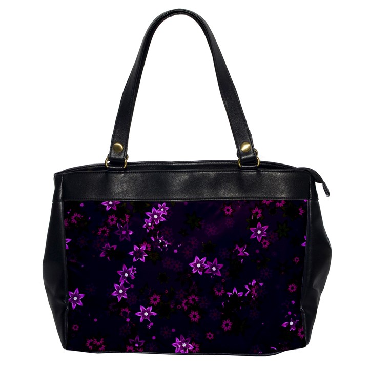 Purple Flowers Oversize Office Handbag