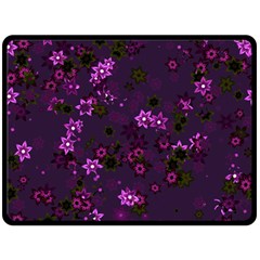 Purple Flowers Fleece Blanket (large)  by SpinnyChairDesigns