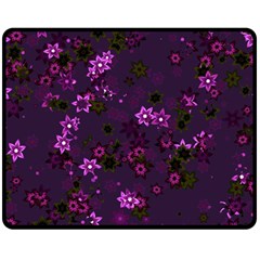 Purple Flowers Fleece Blanket (Medium) 