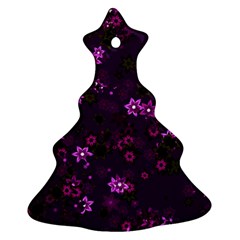 Purple Flowers Christmas Tree Ornament (two Sides) by SpinnyChairDesigns