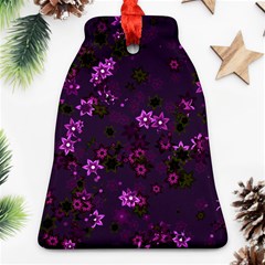 Purple Flowers Bell Ornament (Two Sides)