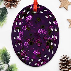 Purple Flowers Ornament (Oval Filigree)