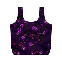 Purple Flowers Full Print Recycle Bag (M)