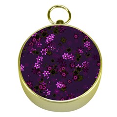 Purple Flowers Gold Compasses