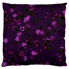 Purple Flowers Standard Flano Cushion Case (One Side)