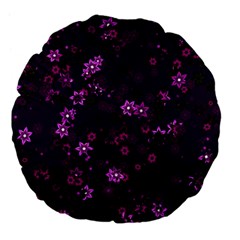 Purple Flowers Large 18  Premium Flano Round Cushions