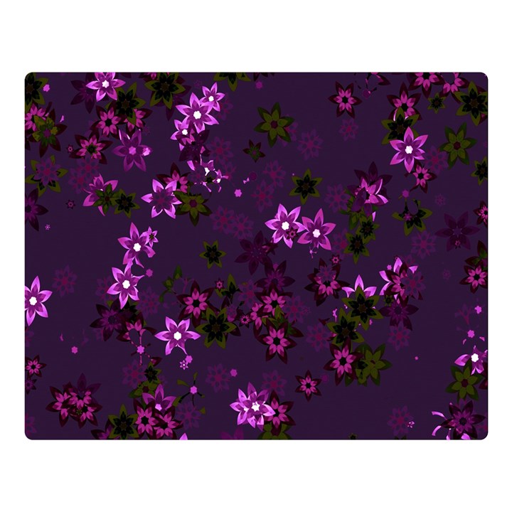 Purple Flowers Double Sided Flano Blanket (Large) 