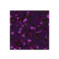 Purple Flowers Satin Bandana Scarf