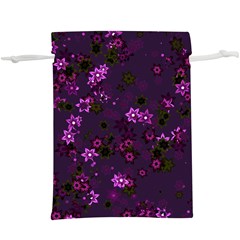 Purple Flowers  Lightweight Drawstring Pouch (XL)