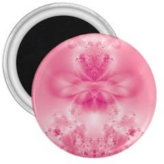 Pink Floral Pattern 3  Magnets by SpinnyChairDesigns