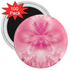 Pink Floral Pattern 3  Magnets (100 Pack) by SpinnyChairDesigns