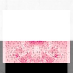 Pink Floral Pattern Rectangular Jigsaw Puzzl by SpinnyChairDesigns