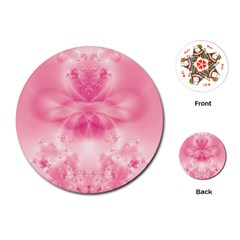 Pink Floral Pattern Playing Cards Single Design (round) by SpinnyChairDesigns