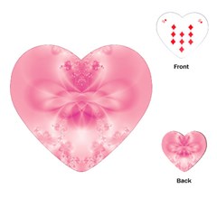 Pink Floral Pattern Playing Cards Single Design (heart) by SpinnyChairDesigns