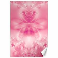 Pink Floral Pattern Canvas 24  X 36  by SpinnyChairDesigns