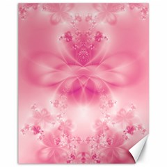 Pink Floral Pattern Canvas 11  X 14  by SpinnyChairDesigns