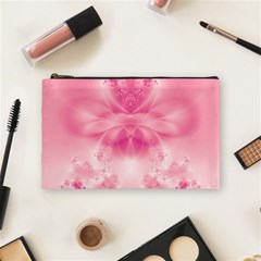 Pink Floral Pattern Cosmetic Bag (medium) by SpinnyChairDesigns