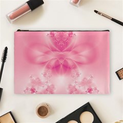 Pink Floral Pattern Cosmetic Bag (large) by SpinnyChairDesigns