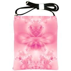 Pink Floral Pattern Shoulder Sling Bag by SpinnyChairDesigns