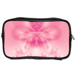 Pink Floral Pattern Toiletries Bag (two Sides) by SpinnyChairDesigns