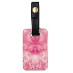 Pink Floral Pattern Luggage Tag (one Side) by SpinnyChairDesigns