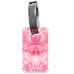 Pink Floral Pattern Luggage Tag (two Sides) by SpinnyChairDesigns