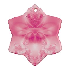 Pink Floral Pattern Snowflake Ornament (two Sides) by SpinnyChairDesigns