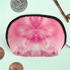 Pink Floral Pattern Accessory Pouch (medium) by SpinnyChairDesigns