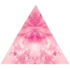 Pink Floral Pattern Wooden Puzzle Triangle by SpinnyChairDesigns