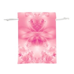 Pink Floral Pattern Lightweight Drawstring Pouch (m) by SpinnyChairDesigns