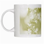 Olive Green With White Flowers White Mugs Left