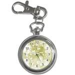 Olive Green With White Flowers Key Chain Watches Front